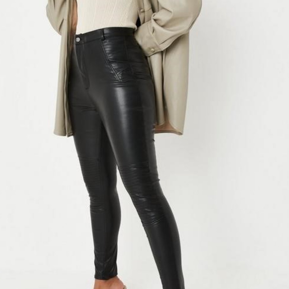 Black faux leggings